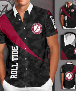 Alabama Crimson Tide 3D Short Sleeve Dress Shirt 05