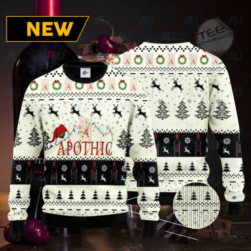 Apothic Santa Hat Christmas Ugly Christmas 3D Sweater