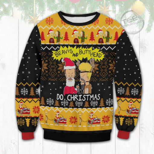 Beavis and Butthead Do Christmas Ugly Christmas 3D Sweater