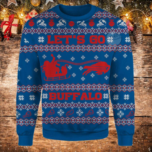 Buffalo Team Lets Go Ugly Christmas 3D Sweater