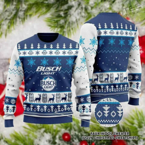 Busch Light 3D Ugly Christmas Sweater 2022 Design V