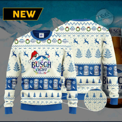 Busch Light Santa Ugly Christmas 3D Sweater