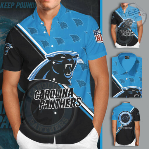 Carolina Panthers 3D Short Sleeve Dress Shirt 01