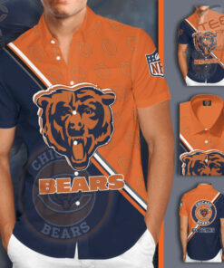 Chicago Bears 3D Short Sleeve Dress Shirt 01