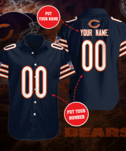 Chicago Bears 3D Short Sleeve Dress Shirt 04