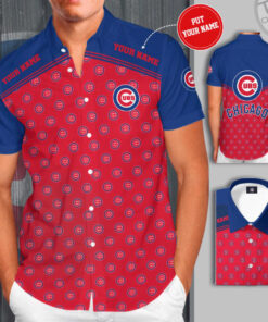 Chicago Cubs 3D Short Sleeve Dress Shirt 01