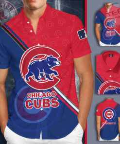 Chicago Cubs 3D Short Sleeve Dress Shirt 03