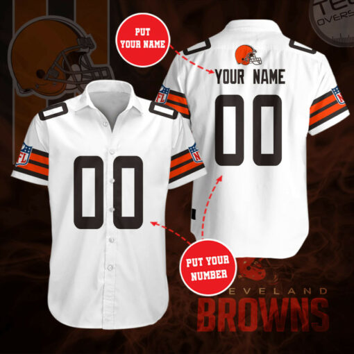 Cleveland Browns 3D Short Sleeve Dress Shirt 06