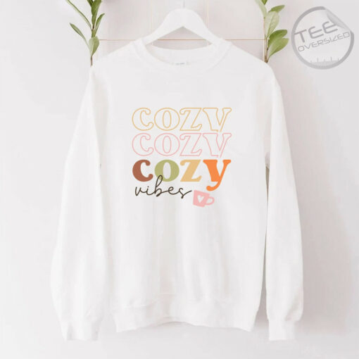 Cozy Vibes Meaning Oversized Sweatshirt White