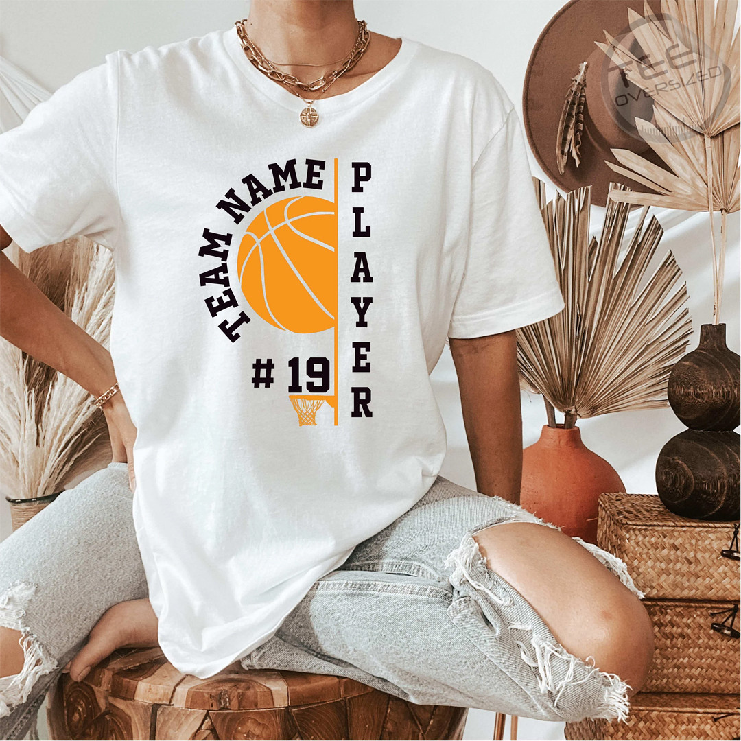 tillykke album grill Custom Basketball Oversized T-shirt, Personalized NBA shirt - Oversized Tee
