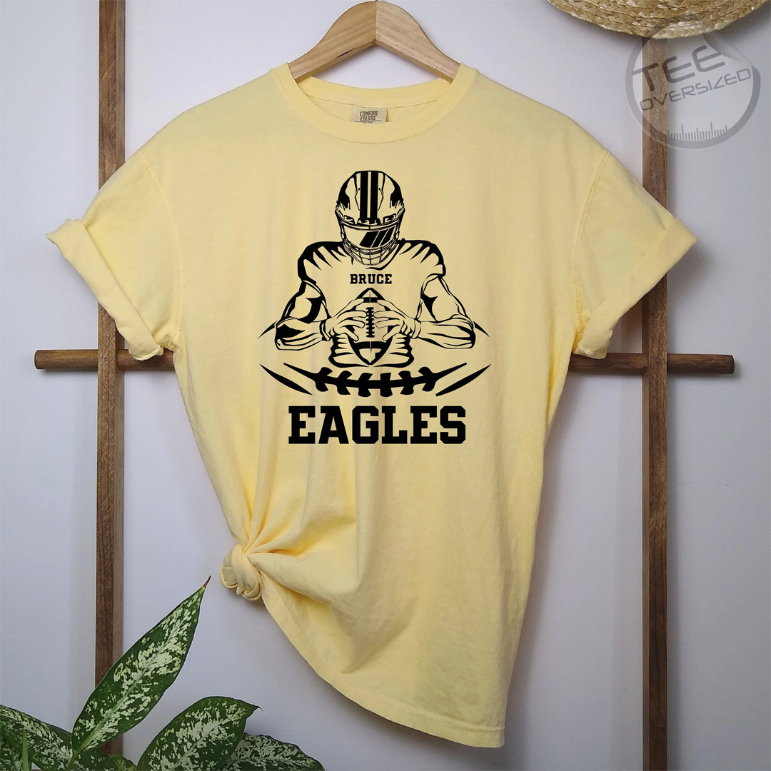 Custom Football Oversized T-shirt, Personalized NFL shirt