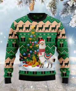 Cute Christmas Tree Llama Ugly Christmas 3D Sweater