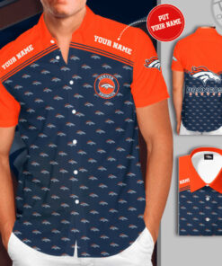 Denver Broncos 3D Short Sleeve Dress Shirt 03