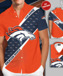 Denver Broncos 3D Short Sleeve Dress Shirt 04