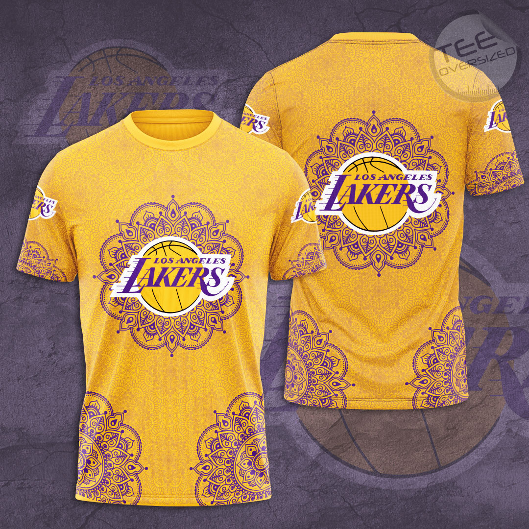 Los Angeles Lakers: Logo Oversized T Shirt - Anthra Melange