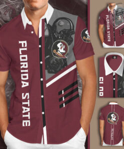 Florida State Seminoles 3D Short Sleeve Dress Shirt 01