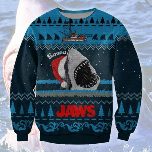 Funny Christmas Santa Shark Jaws Ugly Christmas 3D Sweater