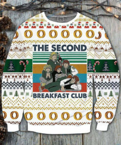 Funny The Second Breakfast Club Retro Vintage Christmas 3D Sweater