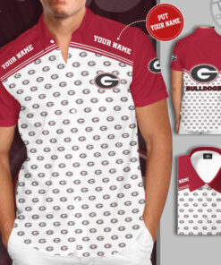 Georgia Bulldogs 3D Short Sleeve Dress Shirt 02