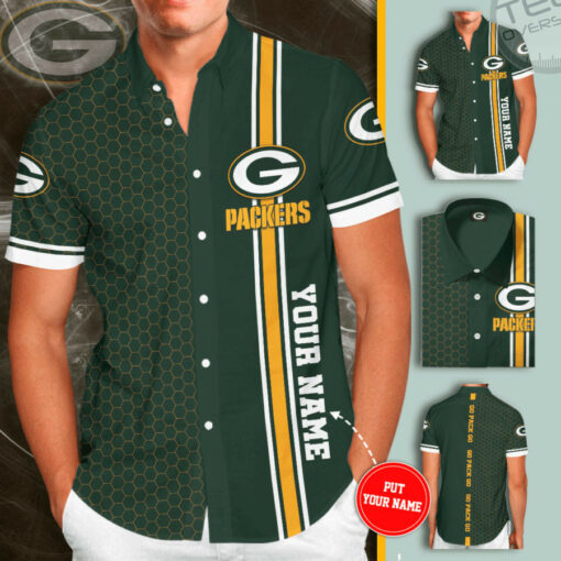 Green Bay Packers 3D Short Sleeve Dress Shirt 03