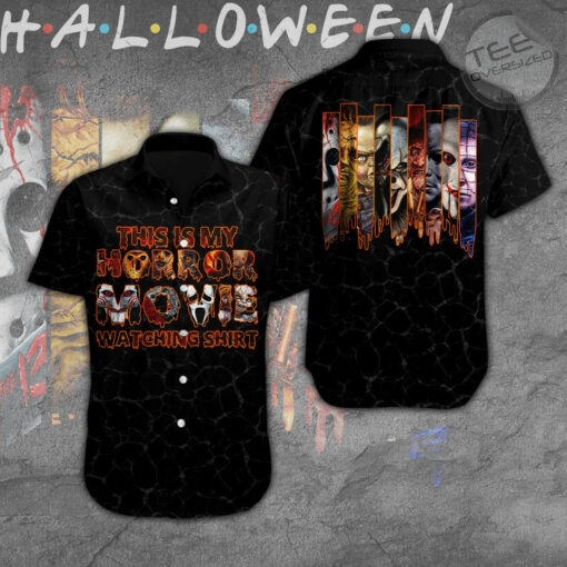 Horror Movies Halloween Sleeve Dress Shirt 001