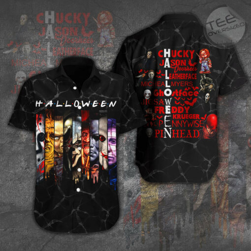 Horror Movies Halloween Sleeve Dress Shirt 003