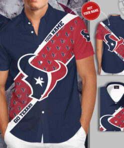 Houston Texans 3D Short Sleeve Dress Shirt 03
