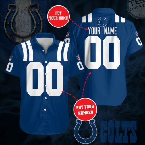 Indianapolis Colts 3D Short Sleeve Dress Shirt 04