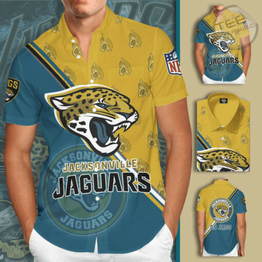 Jacksonville Jaguars 3D Short Sleeve Dress Shirt 01