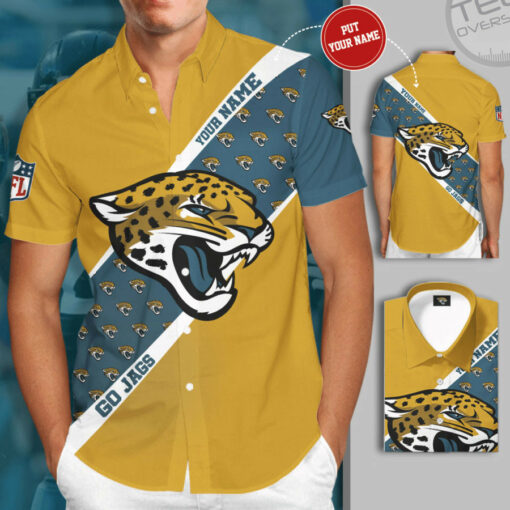 Jacksonville Jaguars 3D Short Sleeve Dress Shirt 02