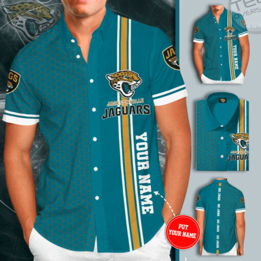 Jacksonville Jaguars 3D Short Sleeve Dress Shirt 03