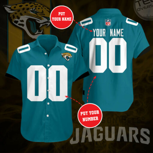 Jacksonville Jaguars 3D Short Sleeve Dress Shirt 05