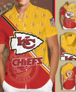 Kansas City Chiefs 3D Short Sleeve Dress Shirt 01