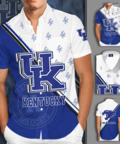 Kentucky Wildcats 3D Short Sleeve Dress Shirt 01
