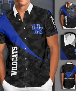 Kentucky Wildcats 3D Short Sleeve Dress Shirt 02