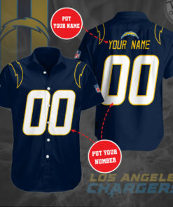Los Angeles Chargers 3D Short Sleeve Dress Shirt 05