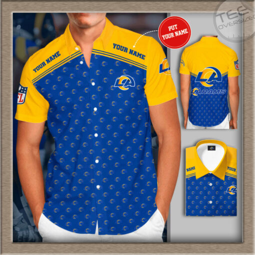 Los Angeles Rams 3D Short Sleeve Dress Shirt 02