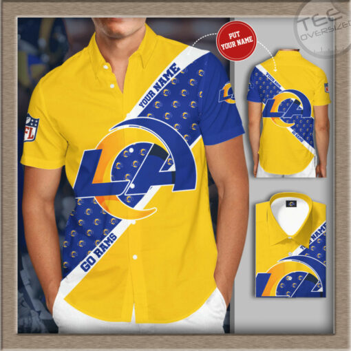 Los Angeles Rams 3D Short Sleeve Dress Shirt 03