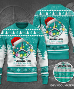 Mercedes AMG Petronas F1 Ugly Christmas 3D Sweater 2022