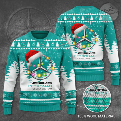 Mercedes AMG Petronas F1 Ugly Christmas 3D Sweater 2022