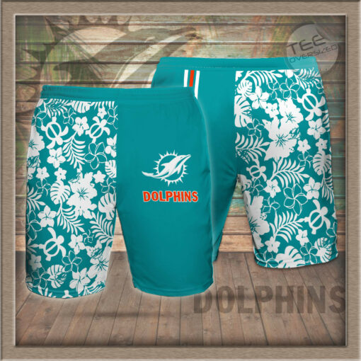 Miami Dolphins 3D Hawaiian Shorts