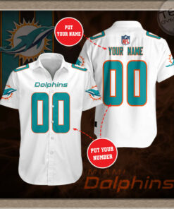 Miami Dolphins 3D Short Sleeve Dress Shirt 06