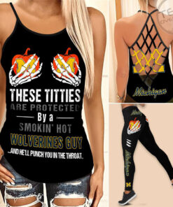 Michigan Wolverines Hollow Tank Top Leggings 03