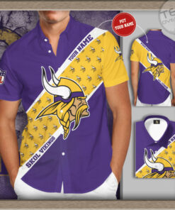 Minnesota Vikings 3D Short Sleeve Dress Shirt 02