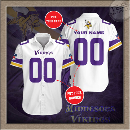 Minnesota Vikings 3D Short Sleeve Dress Shirt 05