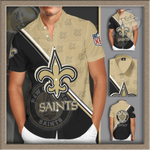 New Orleans Saints 3D Short Sleeve Dress Shirt 1