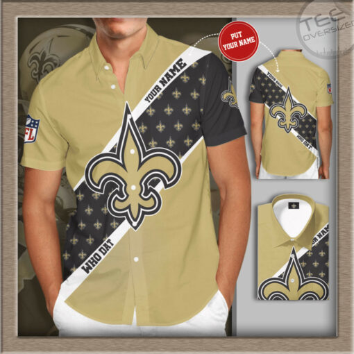 New Orleans Saints 3D Short Sleeve Dress Shirt 5