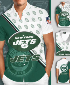New York Jets 3D Short Sleeve Dress Shirt 02