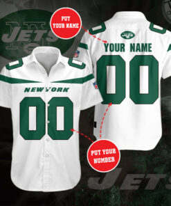 New York Jets 3D Short Sleeve Dress Shirt 04