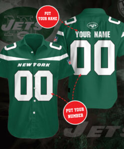 New York Jets 3D Short Sleeve Dress Shirt 05
